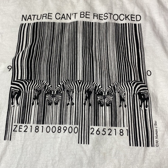 Vintage Anvil Nature Can't Be Restocked Zebra Code 90s Size XL - Picture 3 of 8
